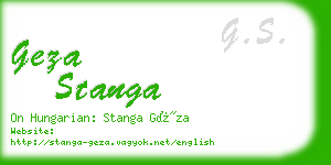 geza stanga business card